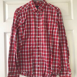 Gap Men's Medium Red Plaid Long Sleeve Button-Up Shirt